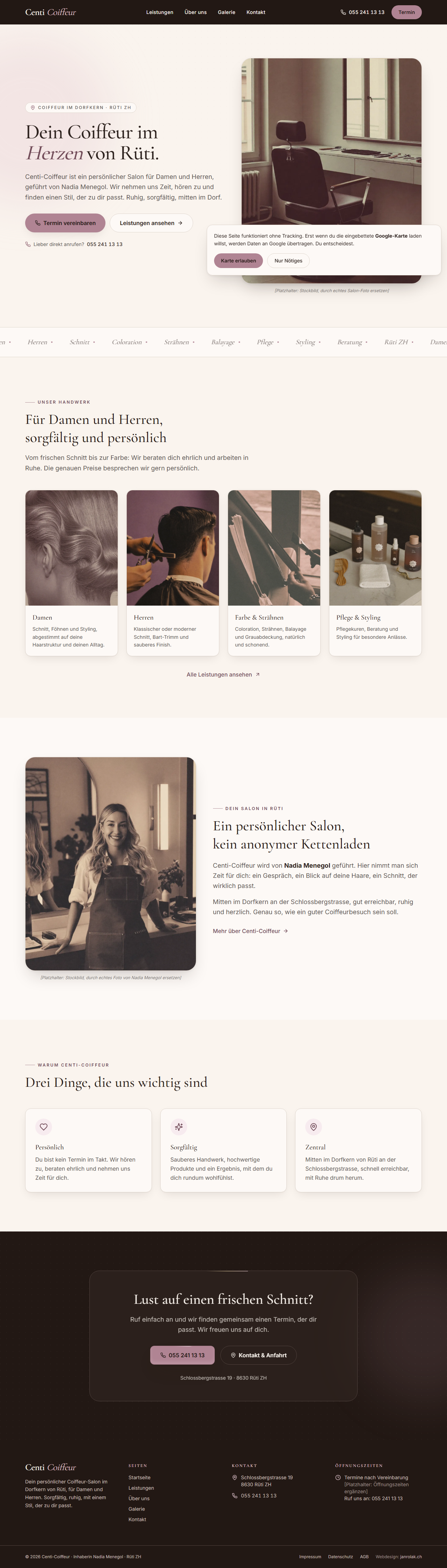 Redesign-Studie: Centi-Coiffeur, Coiffeur-Salon Rüti ZH